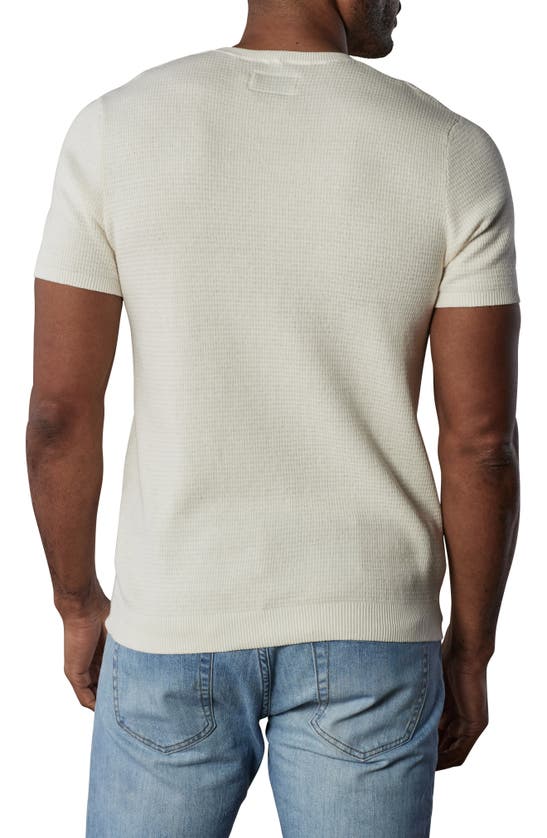 The Normal Brand Waffle Stitch Short Sleeve Sweater In Cream