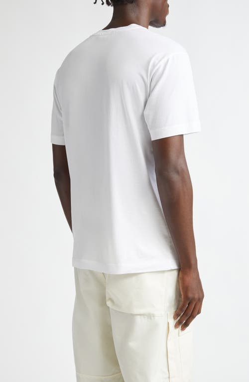 Shop Stone Island Logo Patch Cotton T-shirt In White