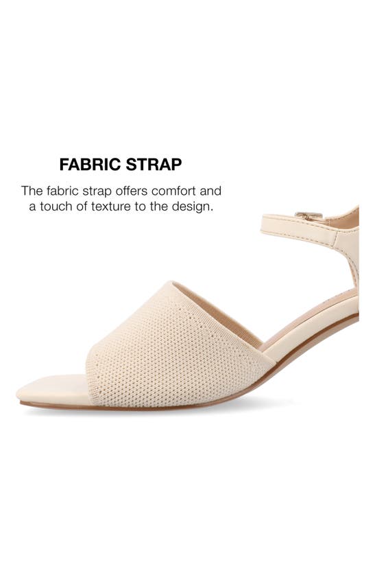 Shop Journee Collection Evylinn Knit Block Heel Sandal In Beige