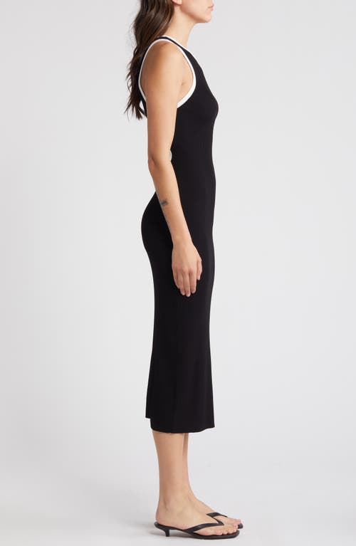 Rails Rue Contrast Trim Cutout Midi Sweater Dress In Black