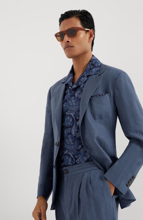 Shop Brunello Cucinelli Deconstructed Blazer In Indigo