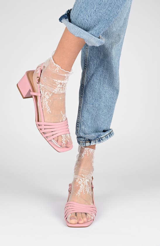 Shop Journee Collection Shayana Block Heel Slingback Sandal In Rose Gold