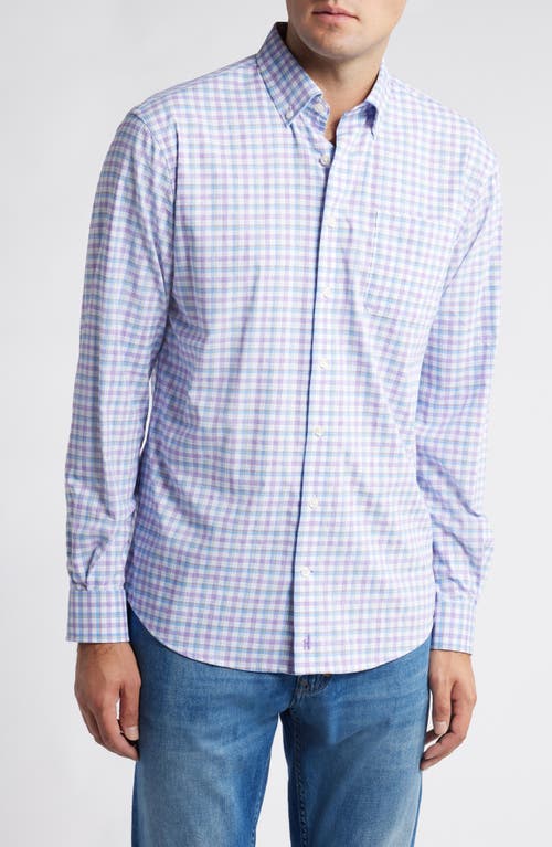 johnnie-O Hughes Check Performance Button-Down Shirt in Cascade 