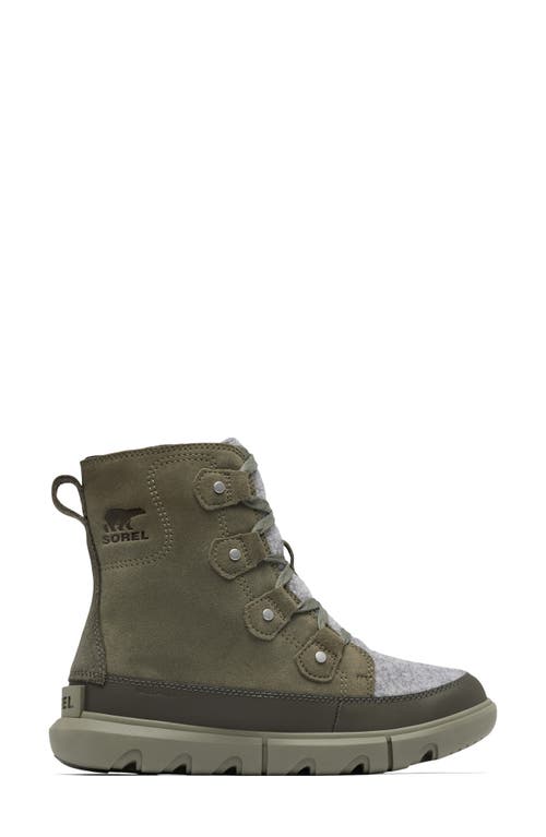 Shop Sorel Explorer Next Joan Waterproof Boot In Stone Green/alpine Tundra