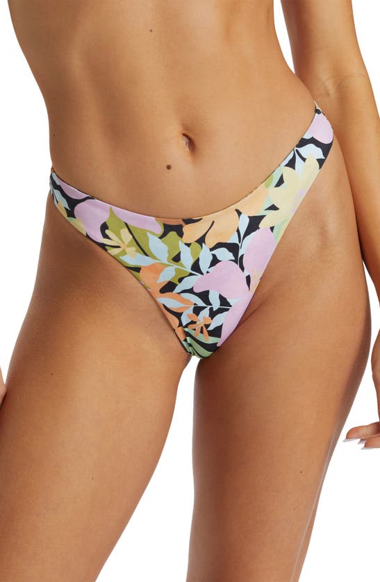 Shop Billabong Mas Hike Reversible Bikini Bottoms In Black Multi