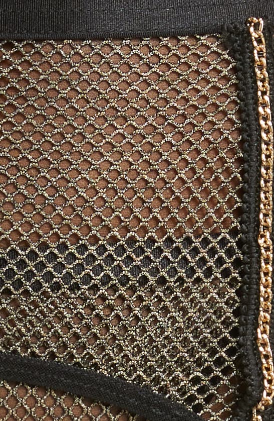 COQUETTE COQUETTE SHIMMERY FISHNET THONG & GARTER BELT SET