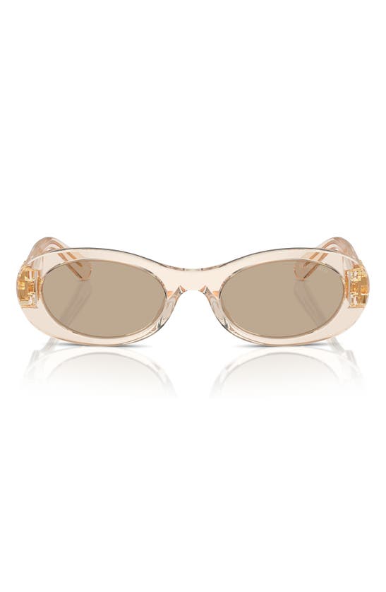 Miu Miu Logo Acetate Rectangular Sunglasses In Beige