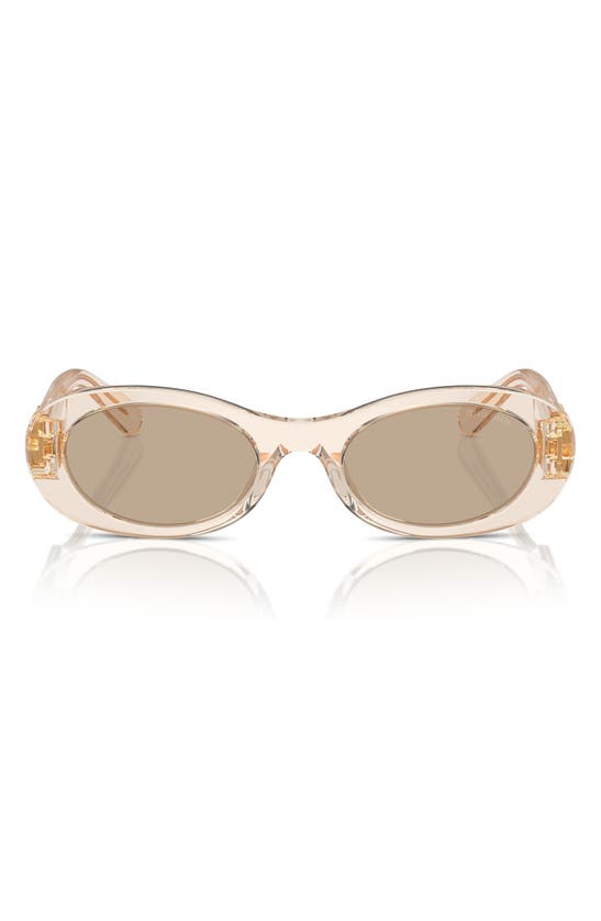 Shop Miu Miu 50mm Oval Sunglasses In Beige