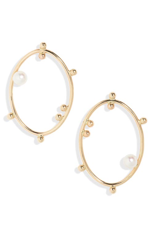 Shop Poppy Finch Scattered Bubble Frontal Hoop Earrings In Gold