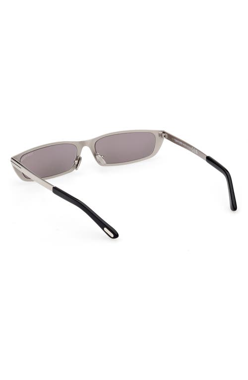 Shop Tom Ford Everett 59mm Square Sunglasses In Shiny Palladium/smoke Mirror