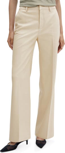Light beige eco leather trousers