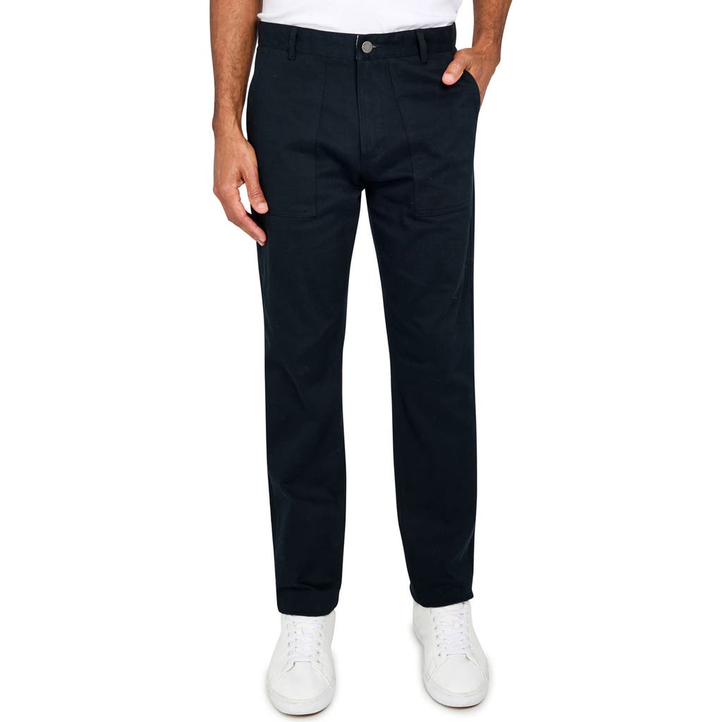Brooklyn Brigade Solid Cotton Stretch Utility Pants In Black