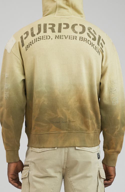 Shop Prps Mt. Hood Distressed Logo Hoodie In Beige