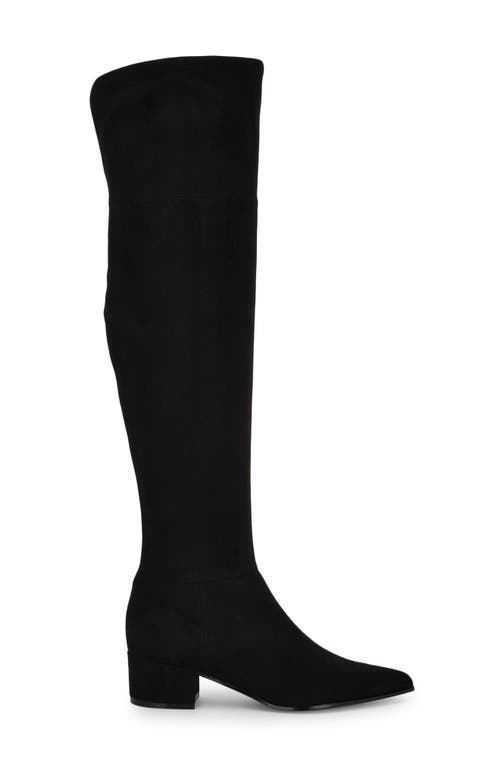 Shop Nine West Maner Pointed Toe Over The Knee Boot In Black/black