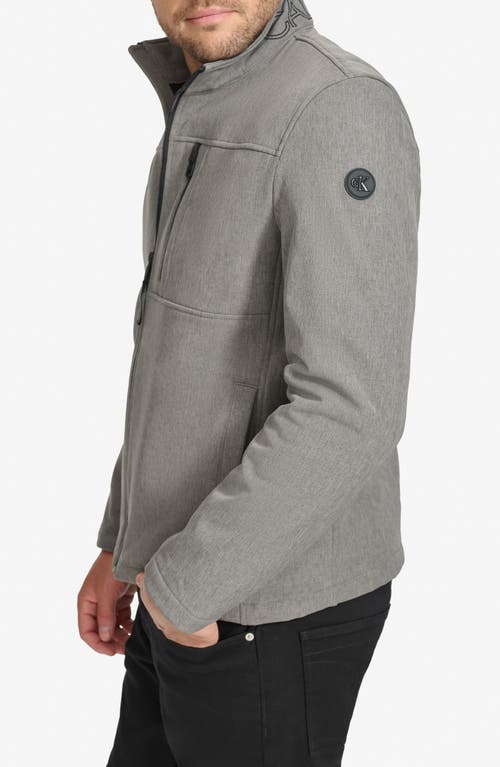 Calvin Klein Men's Regular Fit Stand Collar Jacket In Lt Grey He