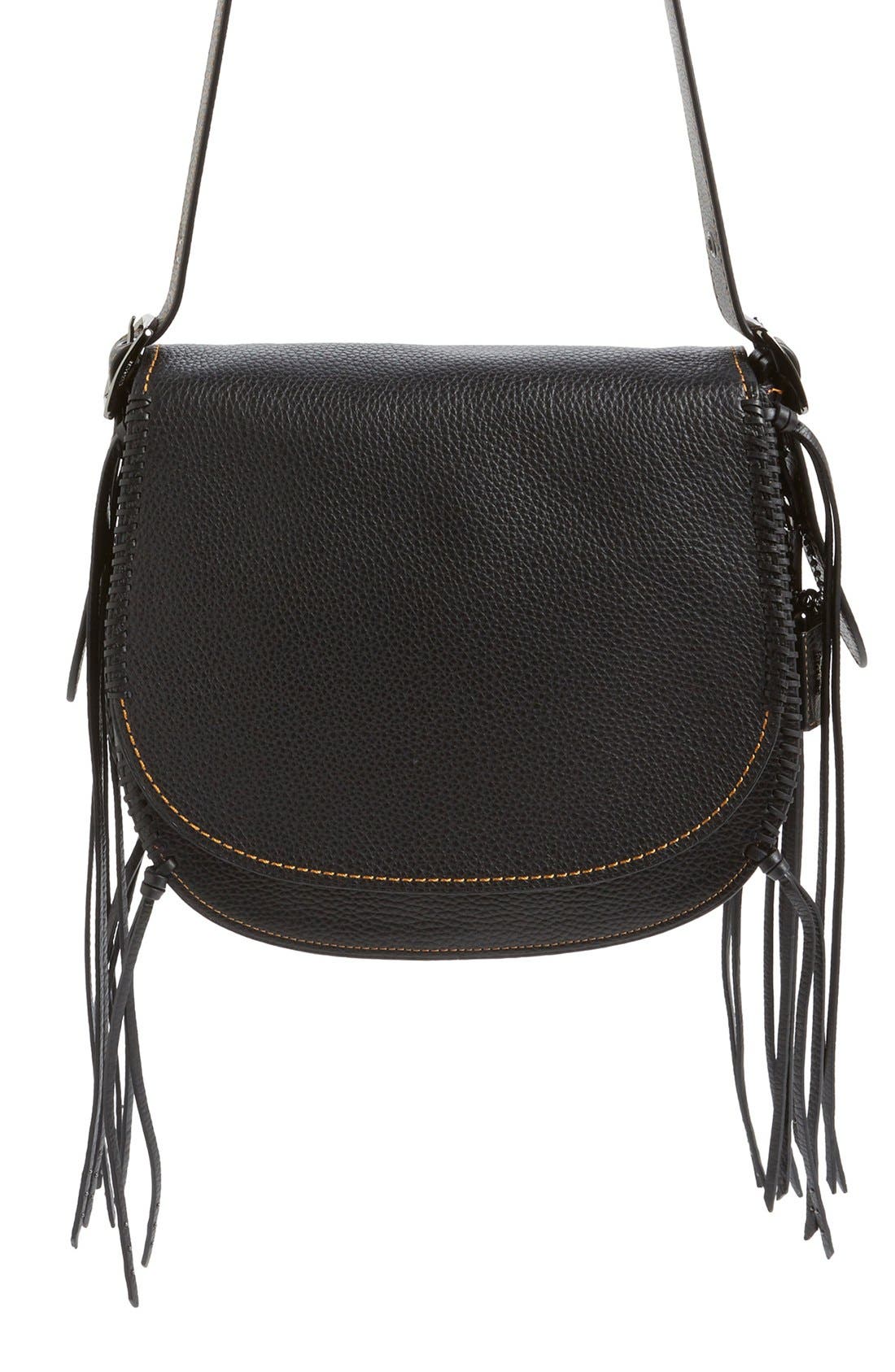 coach fringe saddle bag