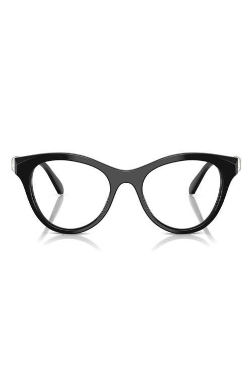 Swarovski 52mm Round Optical Glasses In Black