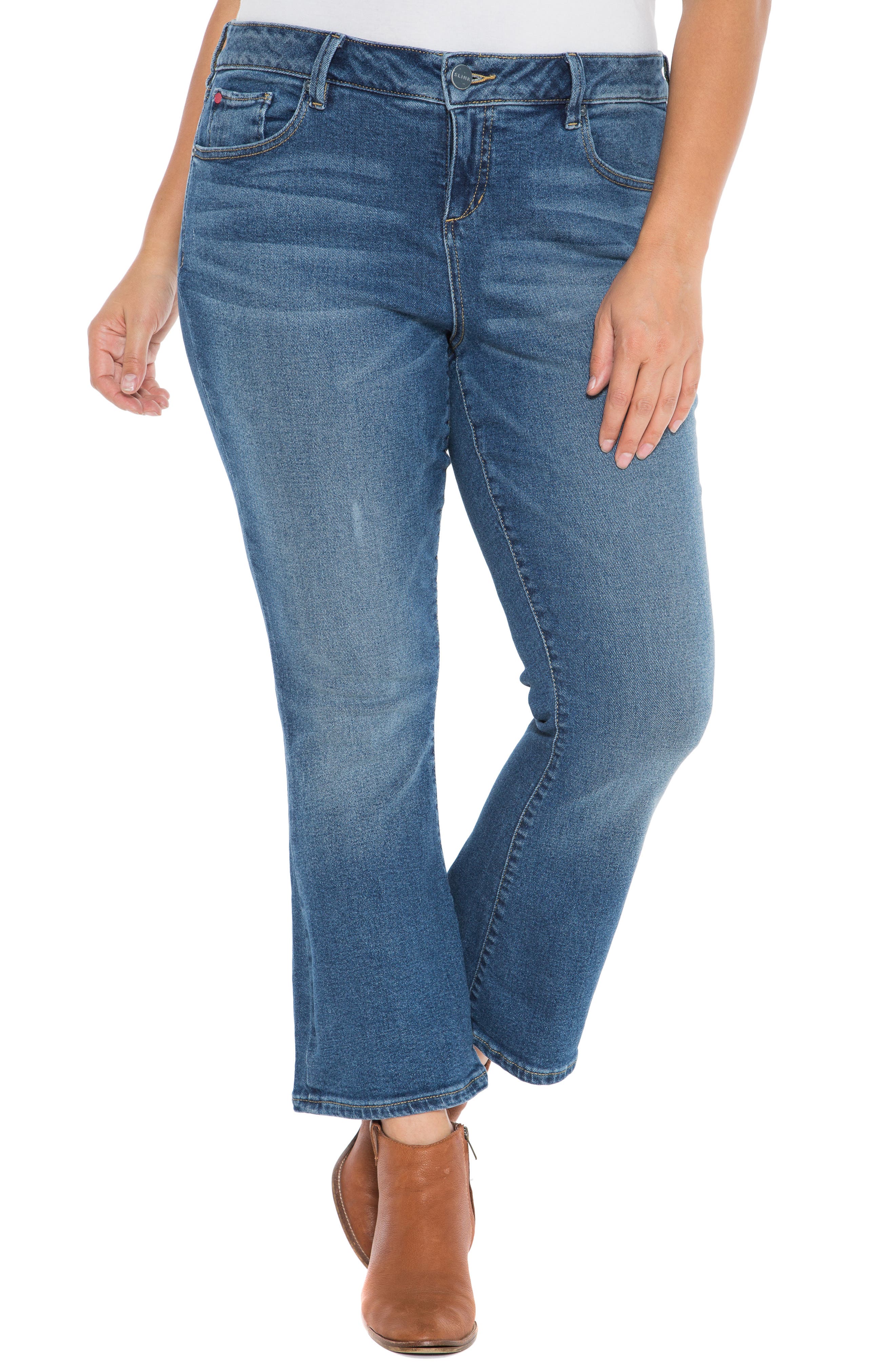 plus size cropped flare jeans