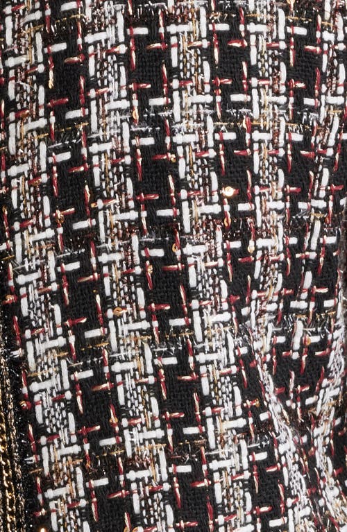 Anne Klein Metallic Tweed Jacket In Anne Black Multi