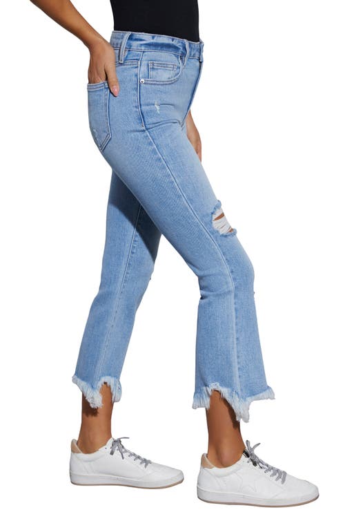Vici Collection Keanu Ripped Crop Flare Jeans In Light Wash