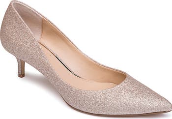 Gold glitter clearance kitten heel shoes