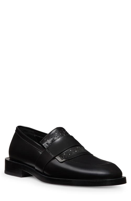 Shop Stuart Weitzman Royce Runaway Kiltie Loafer In Black/black Multi