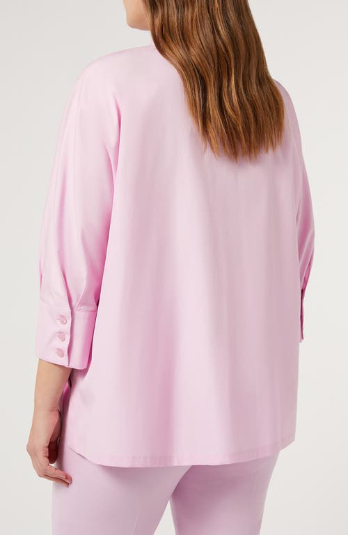 Shop Marina Rinaldi Arizona Cotton Button-up Shirt In Pink