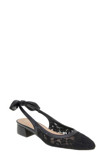 Bcbgeneration Women's Torna Lace Slingback Block Heel Pumps In Black Lace