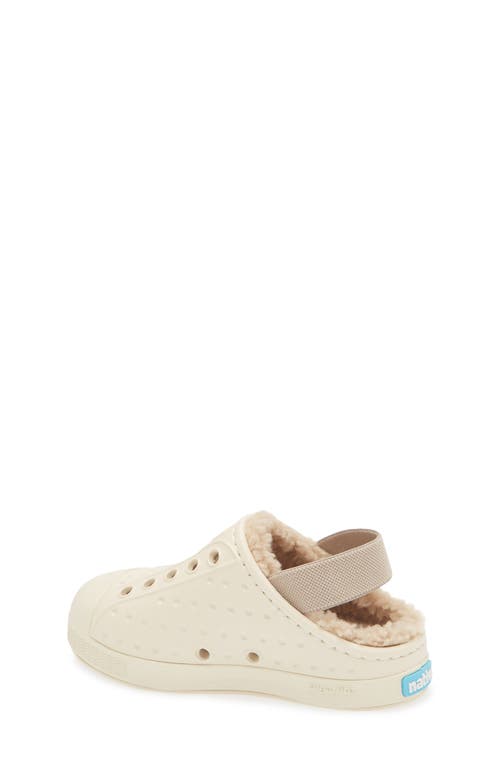 Native Shoes Jefferson Cozy Clog In Bone White/white/flax Tan