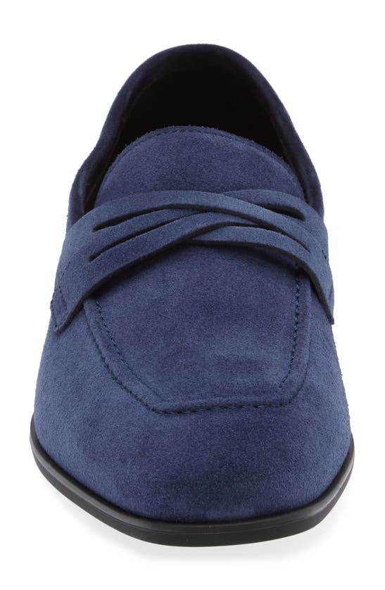 Stuart Weitzman Men's Simon Suede Crisscross Penny Loafers In Blue.