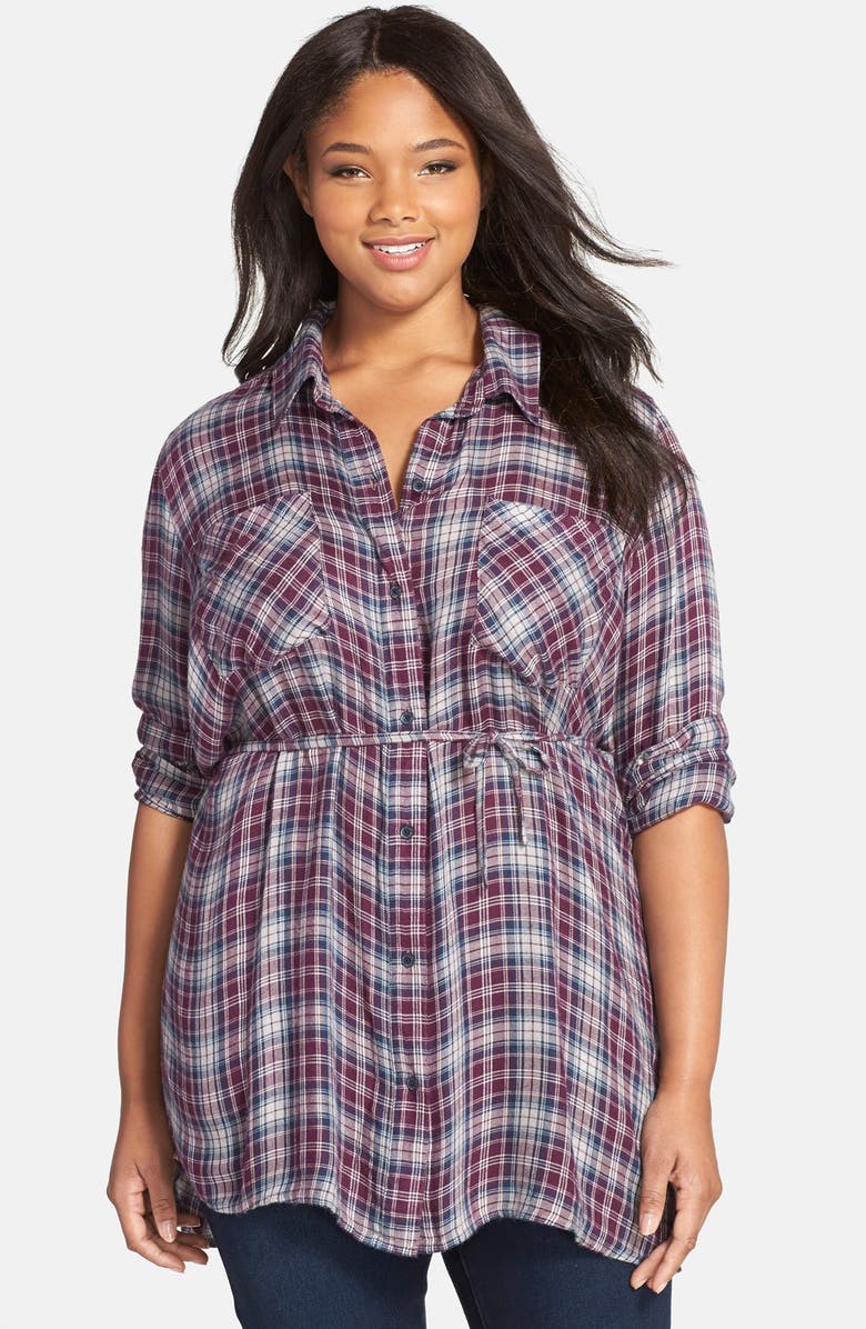 Melissa McCarthy Seven7 Belted Plaid Tunic (Plus Size) | Nordstrom