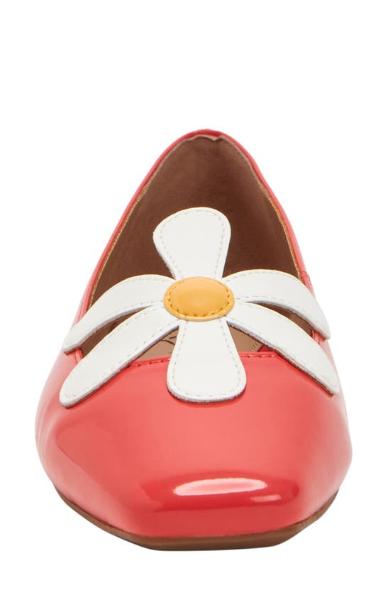 Shop Katy Perry The Evie Daisy Flat In Radiant Red