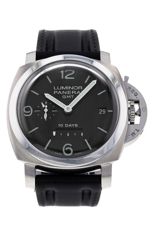 Panerai Preowned Manifattura Luminor Leather Strap Watch