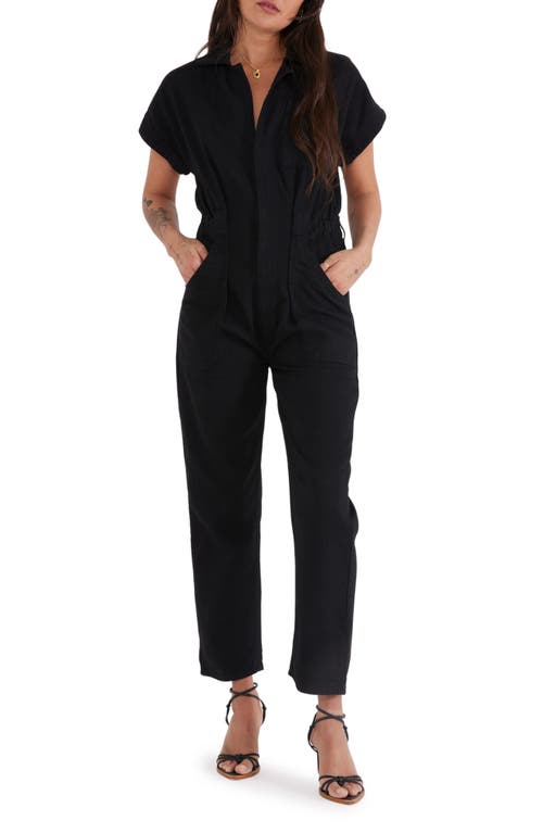ÉTICA Megg Recycled Cotton Blend Utility Jumpsuit in Black Onyx