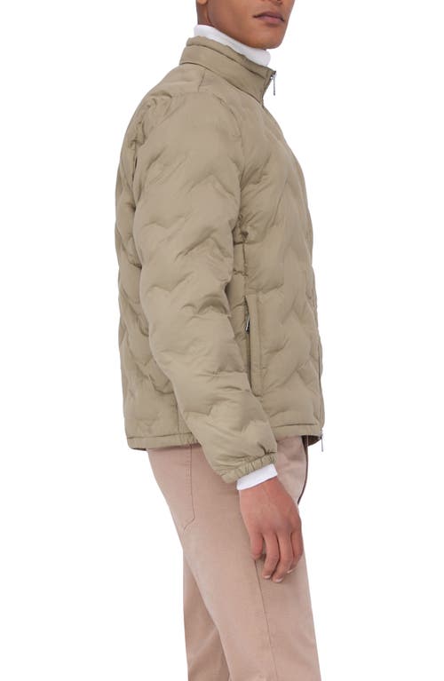 Bugatchi Water Repellent Bomber Jacket In Khaki