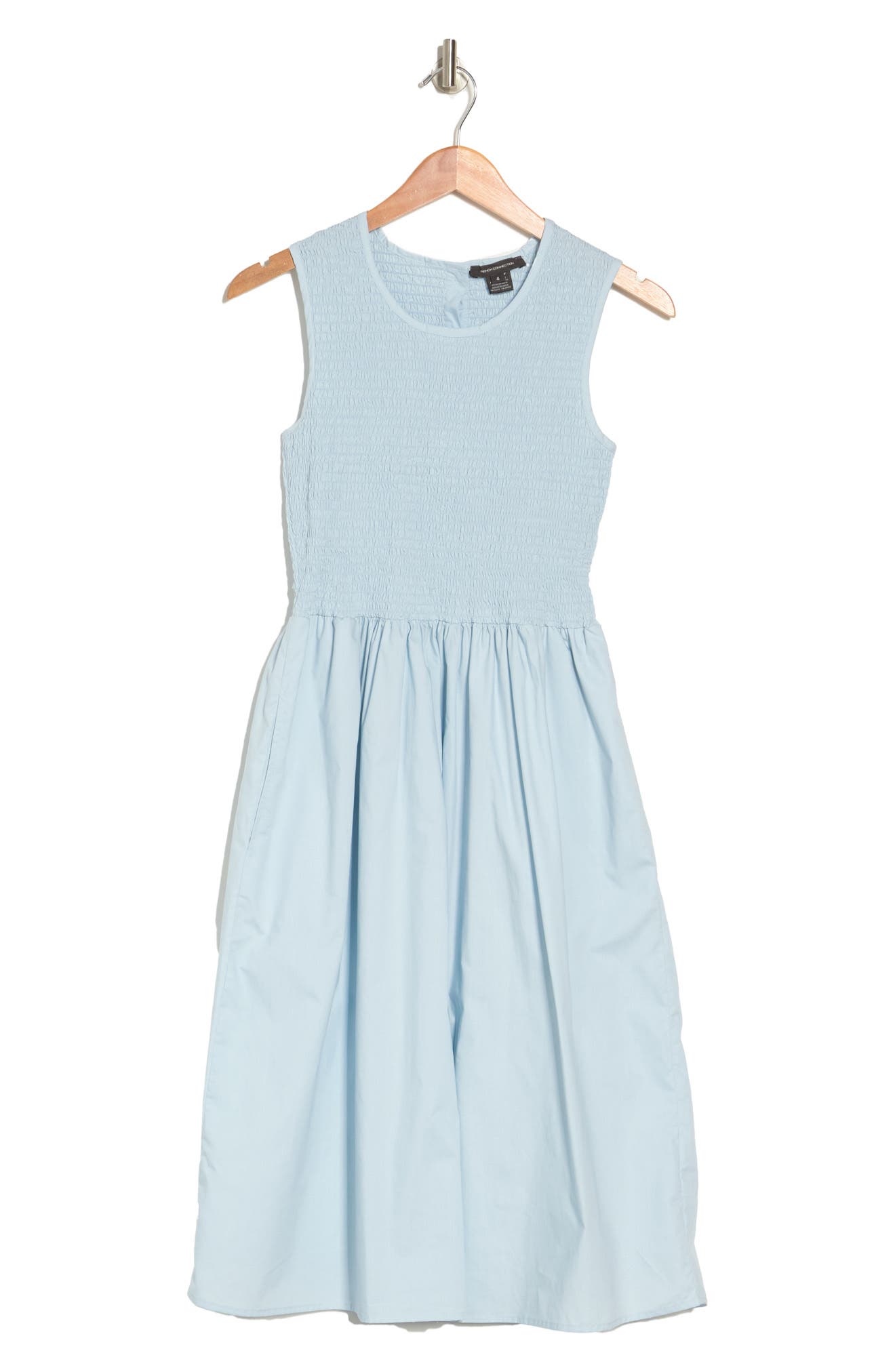 rhodes stripe smocked bodice cotton poplin dress french connection