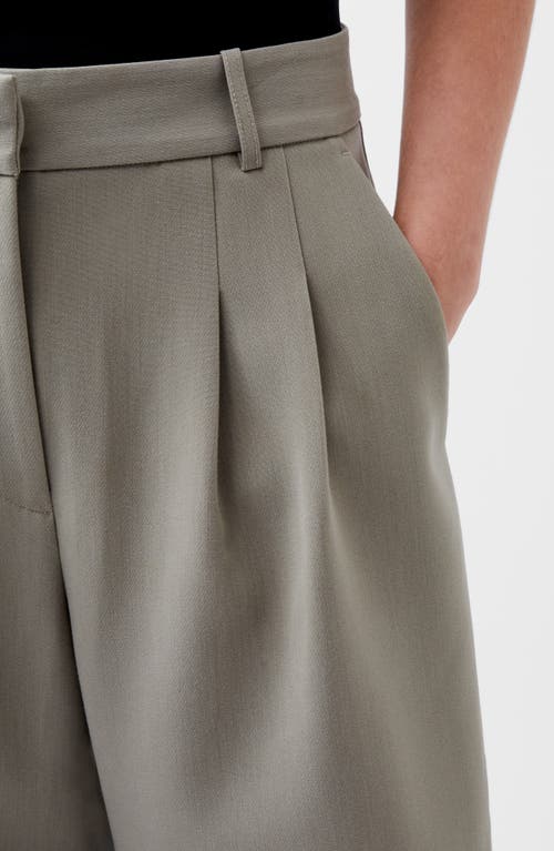 Shop French Connection Azra Wide Leg Twill Pants In Light Olive