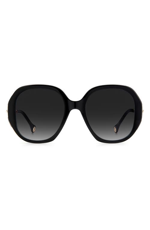 Carolina Herrera Round Sunglasses in Black/Grey Shaded at Nordstrom