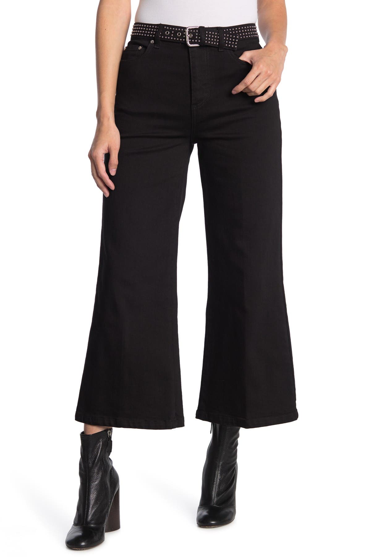 Red Valentino Wide Leg Jeans In Black