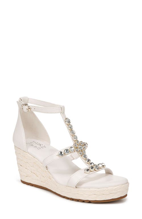 Naturalizer Serena Ankle Strap Espadrille Platform Wedge Sandal Warm White Leather at Nordstrom,