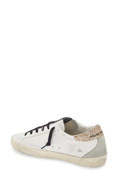 Golden Goose Super-star Perm-noos Low Top Sneaker In White/silver/gold