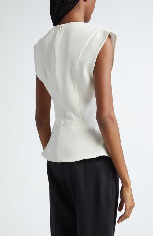 Shop Proenza Schouler Janet Cap Sleeve Peplum Top In White