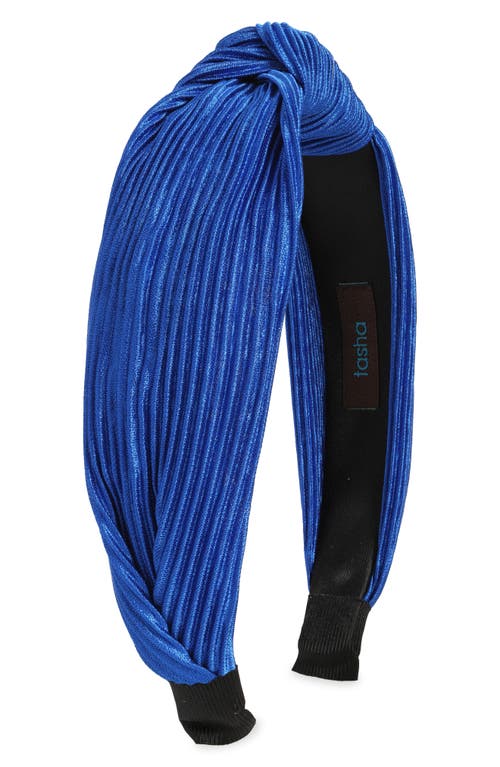 Tasha Pleat Knot Headband in Blue at Nordstrom