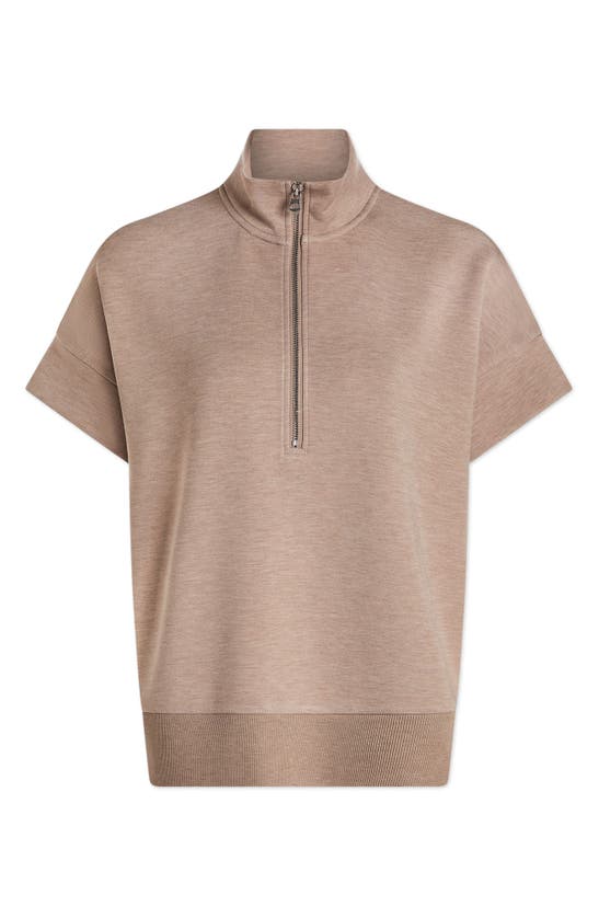 Varley Ritchie Short Sleeve Sweatshirt In Taupe Marl