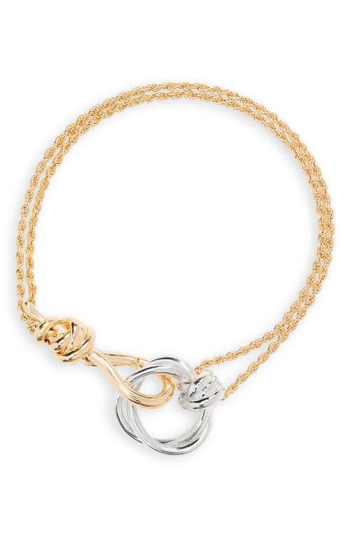 Bottega Veneta Knot Chain Bracelet Silver/Yellow Gold at Nordstrom,