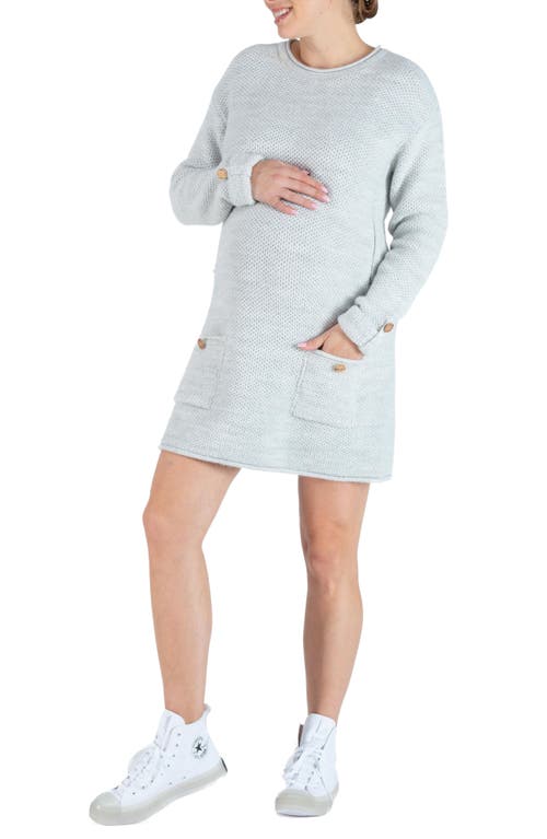 Honey Long Sleeve Maternity/Nursing Sweater Dress in Grey