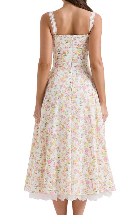 Shop House Of Cb Rosalee Floral Stretch Cotton Petticoat Dress In Floral Print