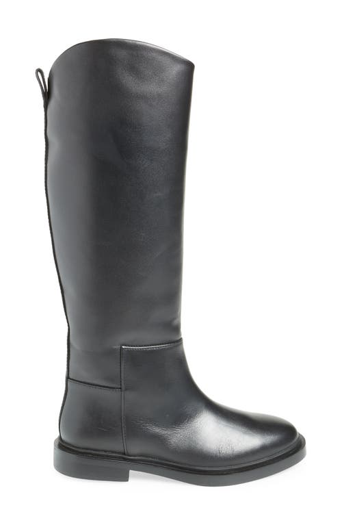 Shop Steve Madden Gaige Riding Boot In Black Leather