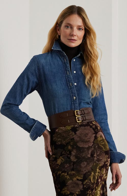 Ralph Lauren Lauren Jamelko Denim Button-up Shirt In Harvest Wash