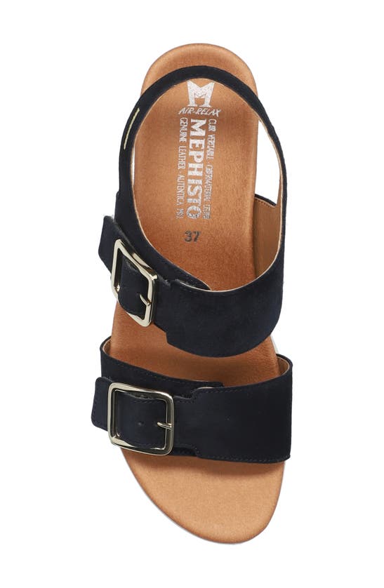 Mephisto Ysabel Slingback Platform Wedge Sandal In Navy